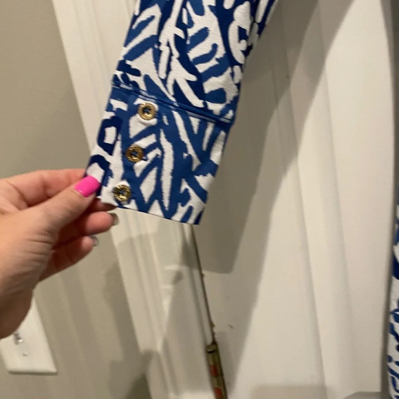 Lilly Pulitzer Sophie Dress Indigo Home Slice Blue Pineapple Print, 16830 - Picture 6 of 12